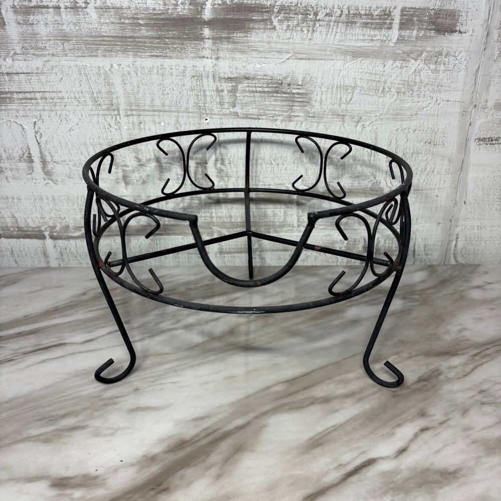 Black Metal Short Plant or Beverage Dispenser Stand